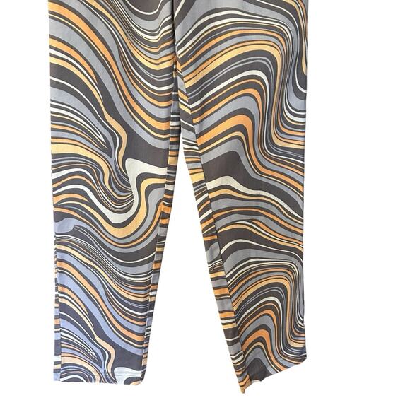 Forever 21 Women’s Allover Abstract Crop Top & Matching Pants Orange Swirls M - Picture 12 of 16